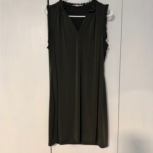 Michael Kors Olive Green Ruffle Detail Dress Size XL